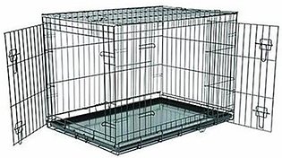 Metal Cage With Metal Tray For Dog - Training Carrier With Free Astroturf Grass