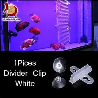 1pcs Aquarium Fish Tank Divider Holder White with Suction Cup Plastic Sheet Holder for Aquarium Fish Tank
