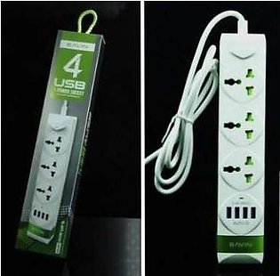 Bavin PC589 3 Power Plug Socket w/ 4 USB Port Charger 5.4A Overload Protection