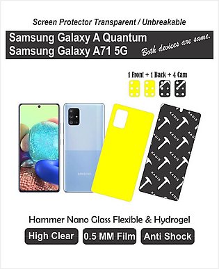 Samsung Galaxy A Quantum and for A71 5G - Screen Protector and back with 4 cam