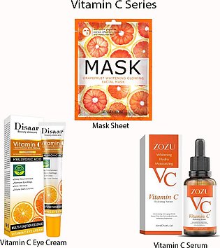 Miss Beauty - Vitamin C 1 Sheet Mask , Face Serum & Eye Cream ( 3 In )