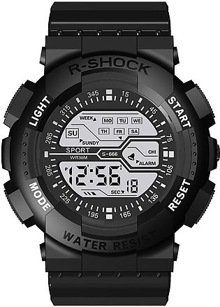 HONHX men Waterproof watch Digital LED Watch PU Multi-function date outdoor electronic boy Male Student watch electronic watch