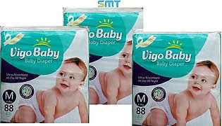 Vigo Baby Diapers Size-3 Medium 4-9KG (88 Pcs Pack) Pack Of 3