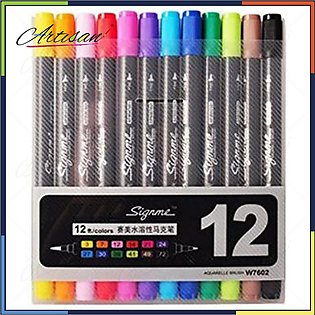 Artisan - SignMe Pack of 12 Dual Tip Watercolor Brush Markers
