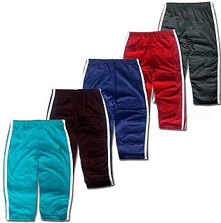 Pack Of 3 Multicolors Mix Cotton Jersey Summer Trousers For Kids