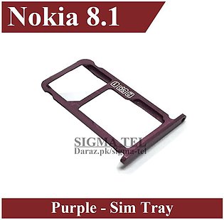 Nokia 8.1 SIM Tray Sim Jacket Sim Slot Sim Door For Nokia 8.1- Purple
