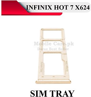 Infinix Hot 7 X624 SIM Tray Sim Jacket Sim Slot Sim Door For Hot 7 Infinix X624 - Gold