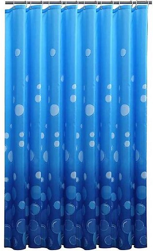 Bathroom Curtains Blue Foam Prints Polyester Bathroom Decorations Shower Curtain with Hooks Waterproof Bathroom Curtain