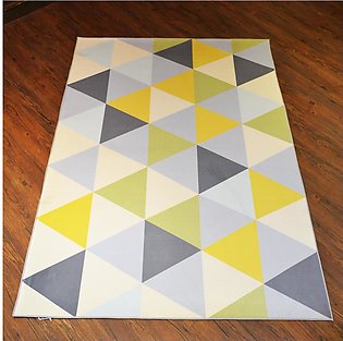 Modern Thin Rug - Carpet - Triangles - 5.5 X 7.5 ft