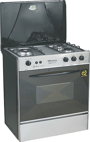 Welcome 3 Burner Gas Cooking Range WC-777 - Black and Grey