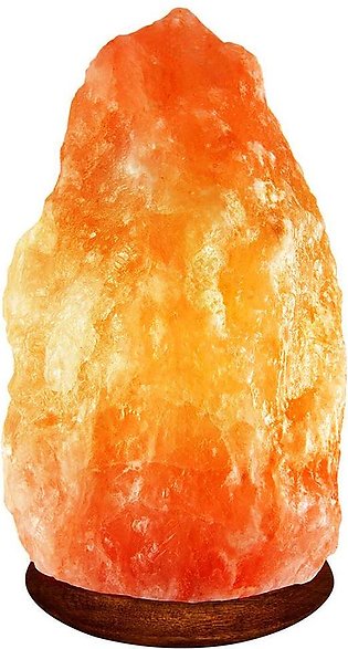 Small Pure Organic Himalayan Salt Lamp Natural Shape with Wooden Base & 15-Watt Bulb, and UL-Certified Switch/dimmer Cord Wire, Best for Office and Home Decor 1-2 Kg