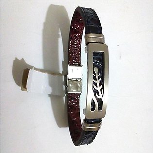 Genuine Leather Stylish Bracelet for Men with Silver Buckle