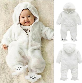 Infant Baby Boy Girl Winter Warm Romper Jumpsuit Hooded Outfit Clothes