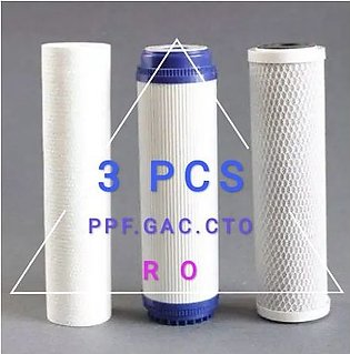 Reverse Osmosis Water Filtration 10 inches cartridges (PPF+GAC+CTO), 3 PCS,  (RO)