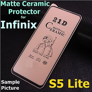 Infinix S5 Lite Ceramic Matte Protector for PUBG Gamming Unbreakable Antishock Hybrid film 9D/11D/21D Temper Fiber Nano Sheet