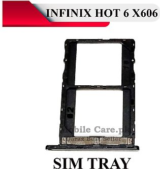 Infinix Hot 6 X606 SIM Tray Sim Jacket Sim Slot Sim Door For Hot 6 Infinix X606 - Black