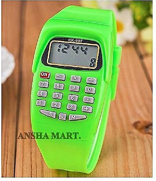 Calculator Watch For Boys and Girls - Unisex - Green