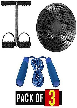 Pack of 3 - Tummy Trimmer, Skipping Rope & Twister Disc