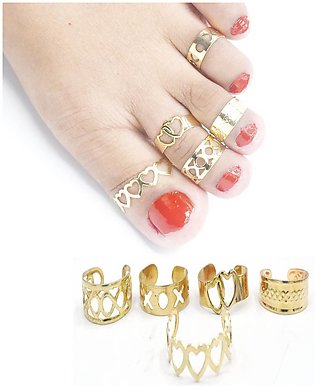 5PCS golden Color Adjustable Toe Ring for Women