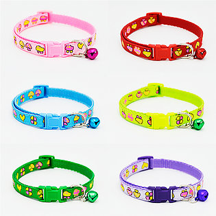 Adjustable Pet Cat Dog Neck Collar With Bell 01 cm Width Nylon Collar for Puppy Small Dogs Cats Collar - PS226 - PS-CO