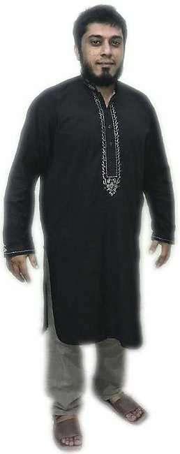KamaliaKhaddar Black Embroidered Men Kurtas