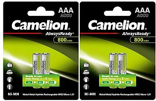 Combo Pack Camelion Pack of 4 Rechargeable AAA Cell 800mAh