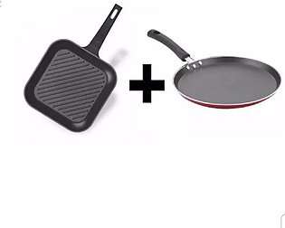 Pack of 2 Sonex Grill Pan and Hot Plate with Nonstick Coating - Black