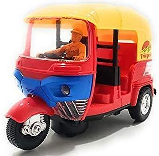 AR Traders Battery Operated Auto Rickshaw Toy with Sound & Flashing Light, Auto Rickshaw Toys for Kids