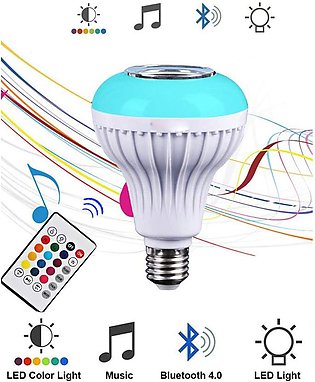 Bluetooth LED Light Speaker Bulb RGB E27 12W Music Playing lamp with Remote and holder