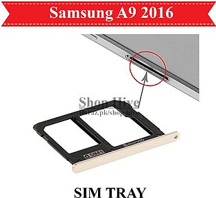 Samsung A9 2016 Sim Tray Sim Jacket Sim Door & Micro SD Card Tray Sim Slot For Galaxy A9 2016 - Golden