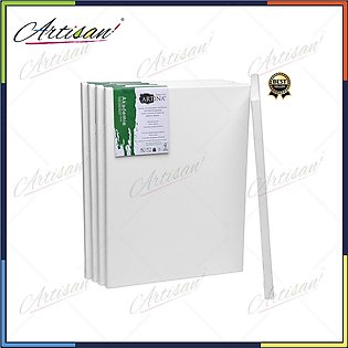 Artisan - Pack of 5 - 12 X 12 Inches Primed Coated Canvas Boards For Painting