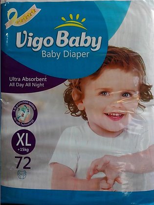 VIGO BABY DIAPER (SIZE 5NO X-LARGE) +15KG 72PCS PACK