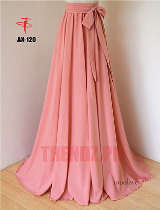 TRENDZ FASHION tea pink wool peach material trendy skirt for girls/ladies AX-120