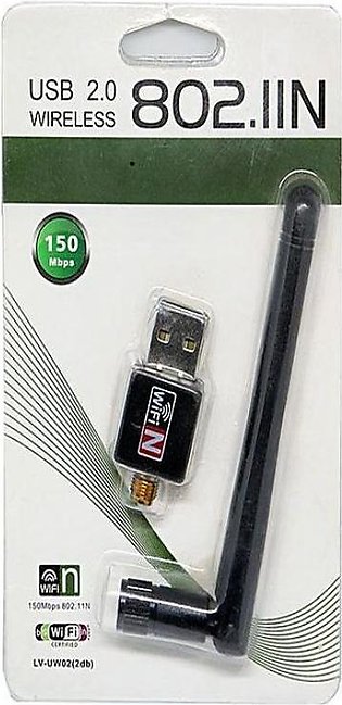 USB2.0 Wifi Wireless Network Adapter Dongle+Antenna 802.11n/g/b LAN Card