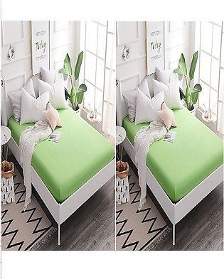 GREEN SINGLE  BED LINING_ PACK OF 2 