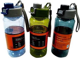 Leak Proof Water Bottle Plastic For School - Sports - Gym - Jogging and Cycling  (Imported)