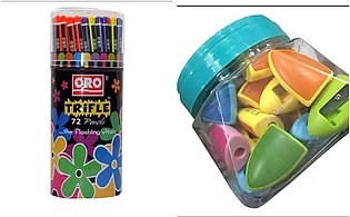 Pack Of 2 - Oro Trifle Lead Pencil And KITA - Sharpener 36 Pcs