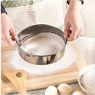 Professional Fine Mesh Flour Sifter Round Stainless Steel Flour Sieve Set of 6