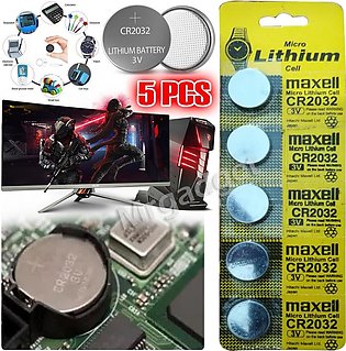 CR2032 Lithium Battery 3V (Coin Cell) for Computer Motherboard and Camera and watches 5pcs Card