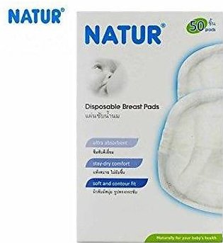 NATUR Disposable Breast Feeding Pads - 30 Individually Wrapped Child Breast Feeding Pads