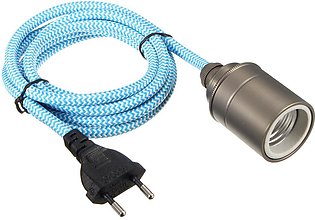 【Special Offer】KINGSO Edison Chandelier E27 110-240V Socket Adapter Chandelier Retro Socket Copper with 2m European Plug Wire Blue