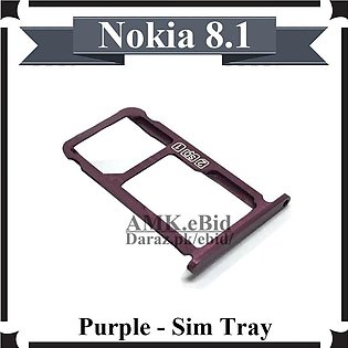 Nokia 8.1 SIM Tray Sim Jacket Sim Slot Sim Door For Nokia 8.1- Purple