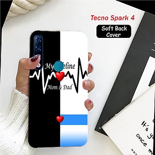 Tecno Spark 4 Back Cover -Mom Dad - 2Gud Soft Case Cover