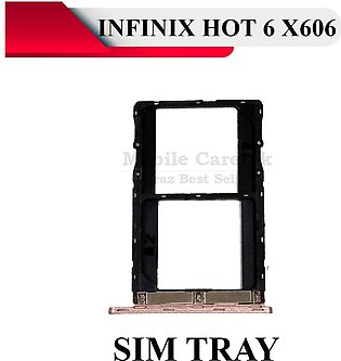 Infinix Hot 6 X606 SIM Tray Sim Jacket Sim Slot Sim Door For Infinix Hot 6 X606 - Rose Gold