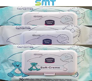 Soft Cream baby wipes pack of -3