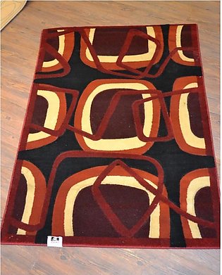 Modern Rug - Red And Black - Made In Turkey - 4X6 Ft