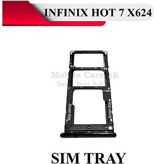 Infinix Hot 7 X624 SIM Tray Sim Jacket Sim Slot Sim Door For Infinix Hot 7 X624 - Black