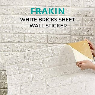 FRAKIN Self-Adhesive 3D Foam Sheet For Brick Wall  PE Foam Sheet  Wall Sticker  Brick Wall Sheet for Living Room  Kitchen  Bathroom