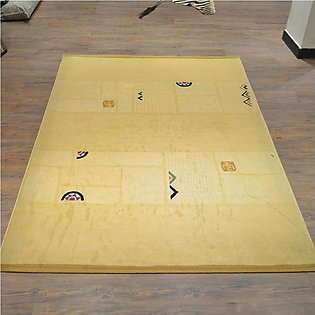 Modern Rug - Beige with Tribal Marks- Made in Belgium - 5X8 Ft