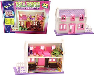 Big Doll House Playset for Girls - 34 Pieces